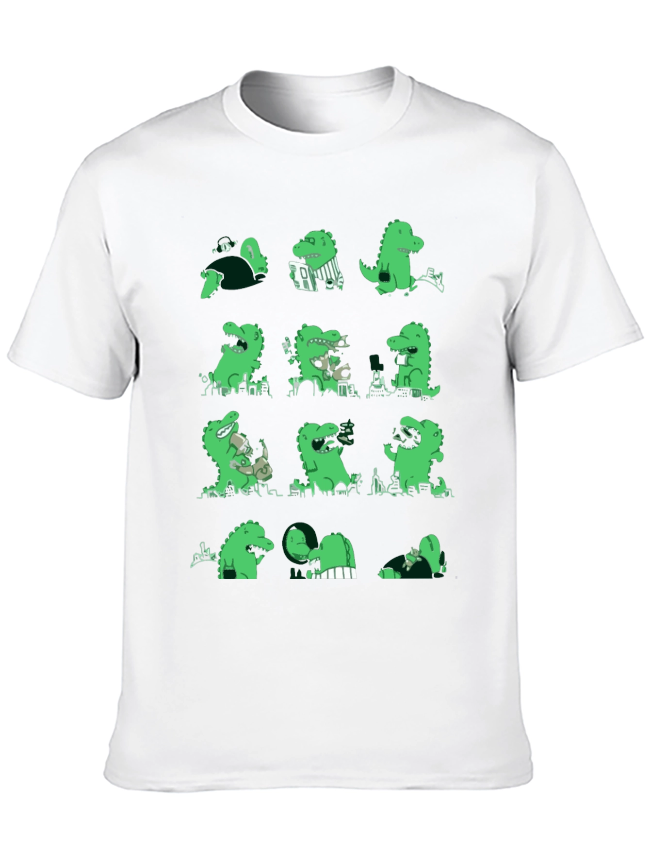 Black Dinosaur Print Black T-Shirt view 10