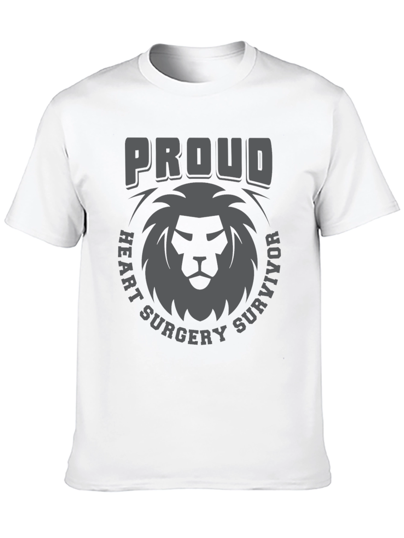 Proud Heart Surgery Survivor Lion Graphic Tee - 10