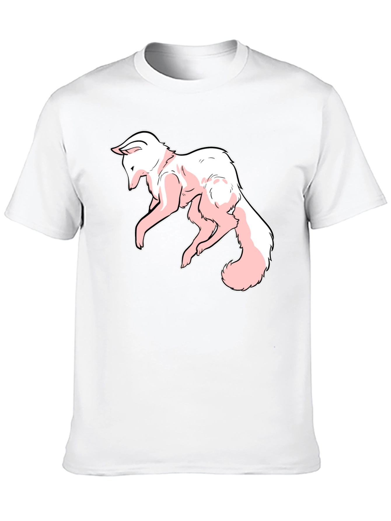 Black Pink Fox Graphic Tee - Stylish Black T-Shirt view 10