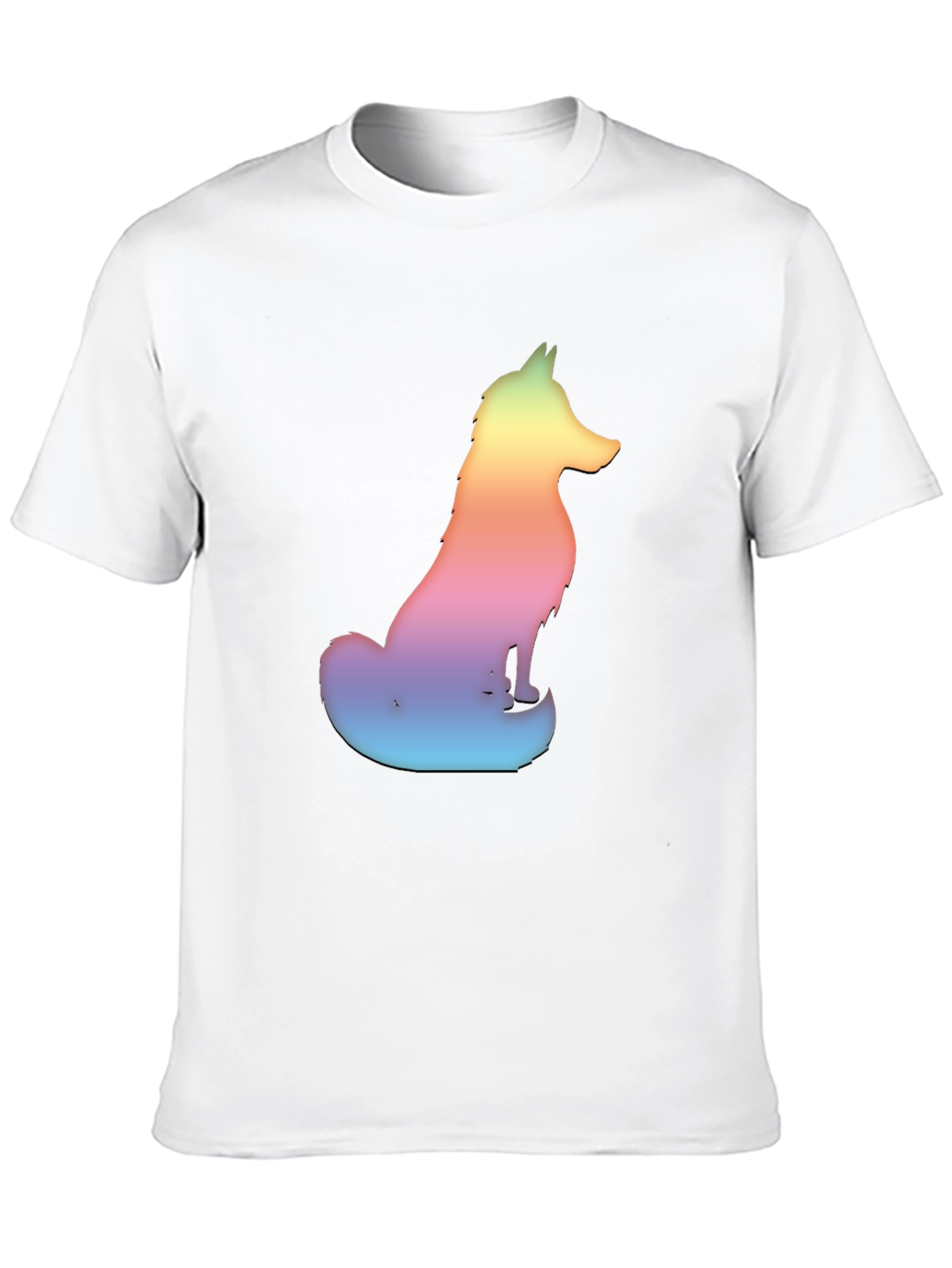 Black Rainbow Fox Graphic Tee - Men's Black T-Shirt view 10