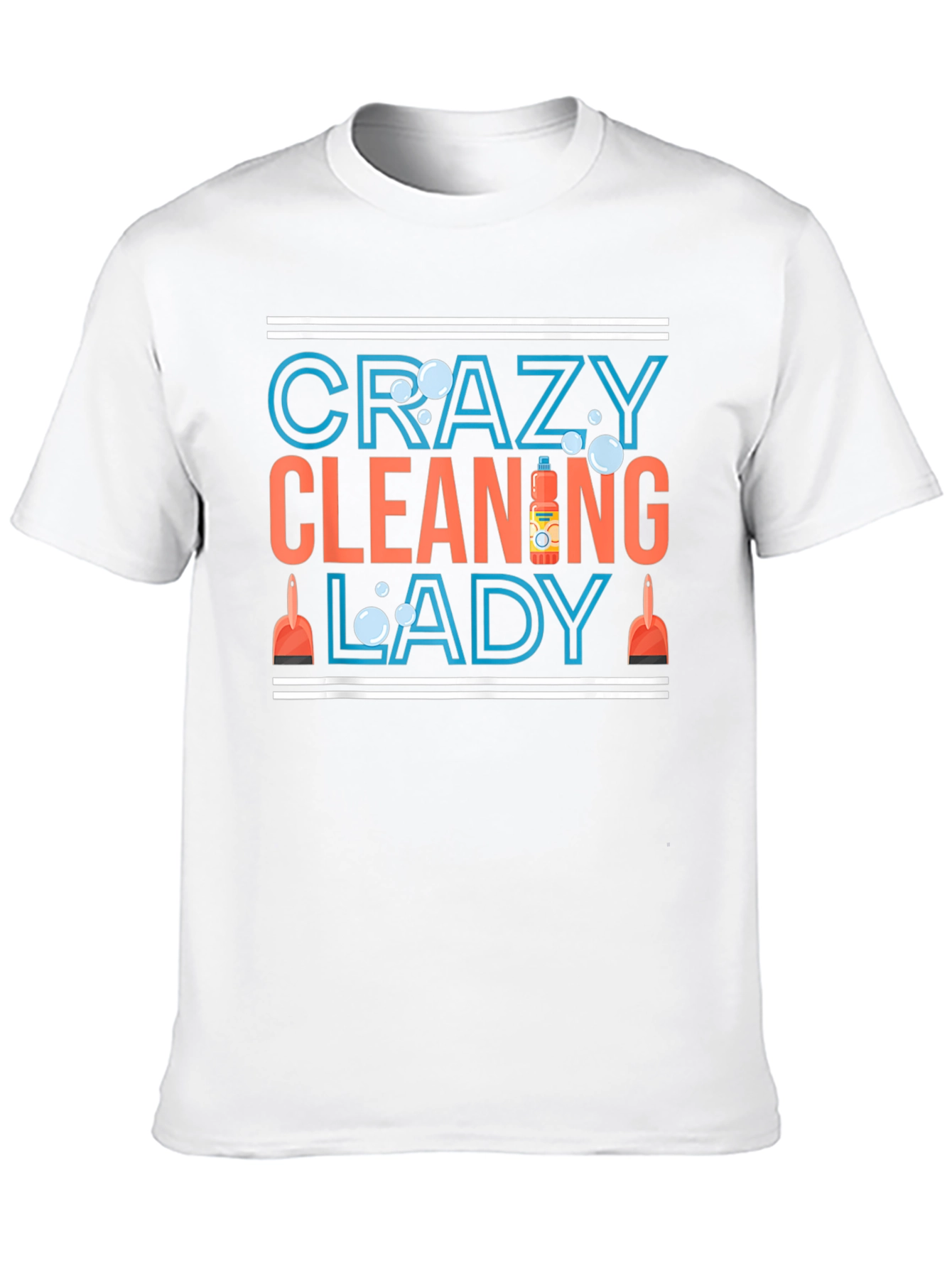 Black Crazy Cleaning Lady T-Shirt - Funny Cleaning Tee view 10