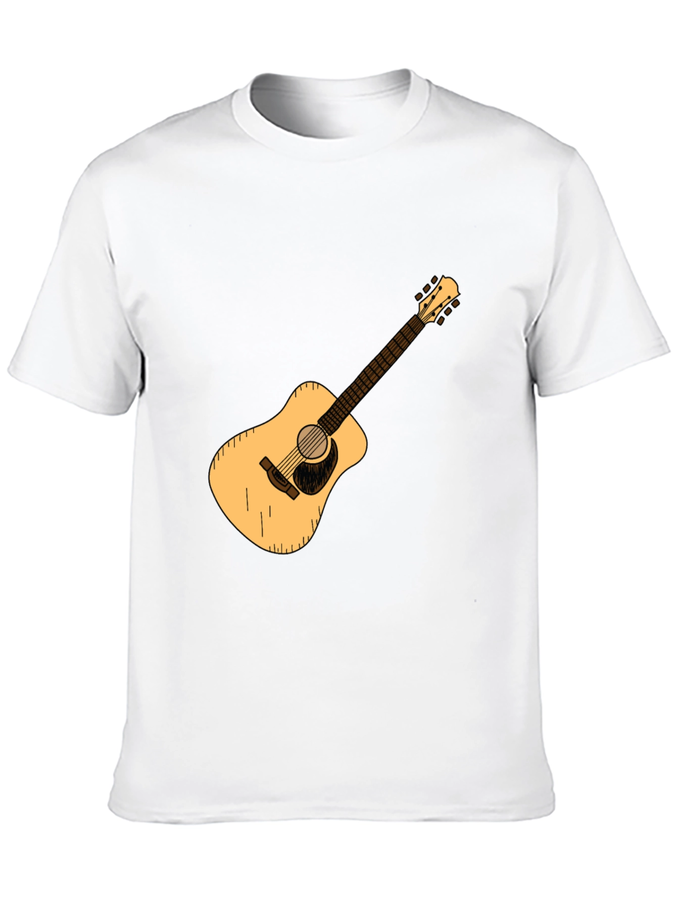 Black Guitar Graphic Tee - Black Cotton Casual T-Shirt view 10