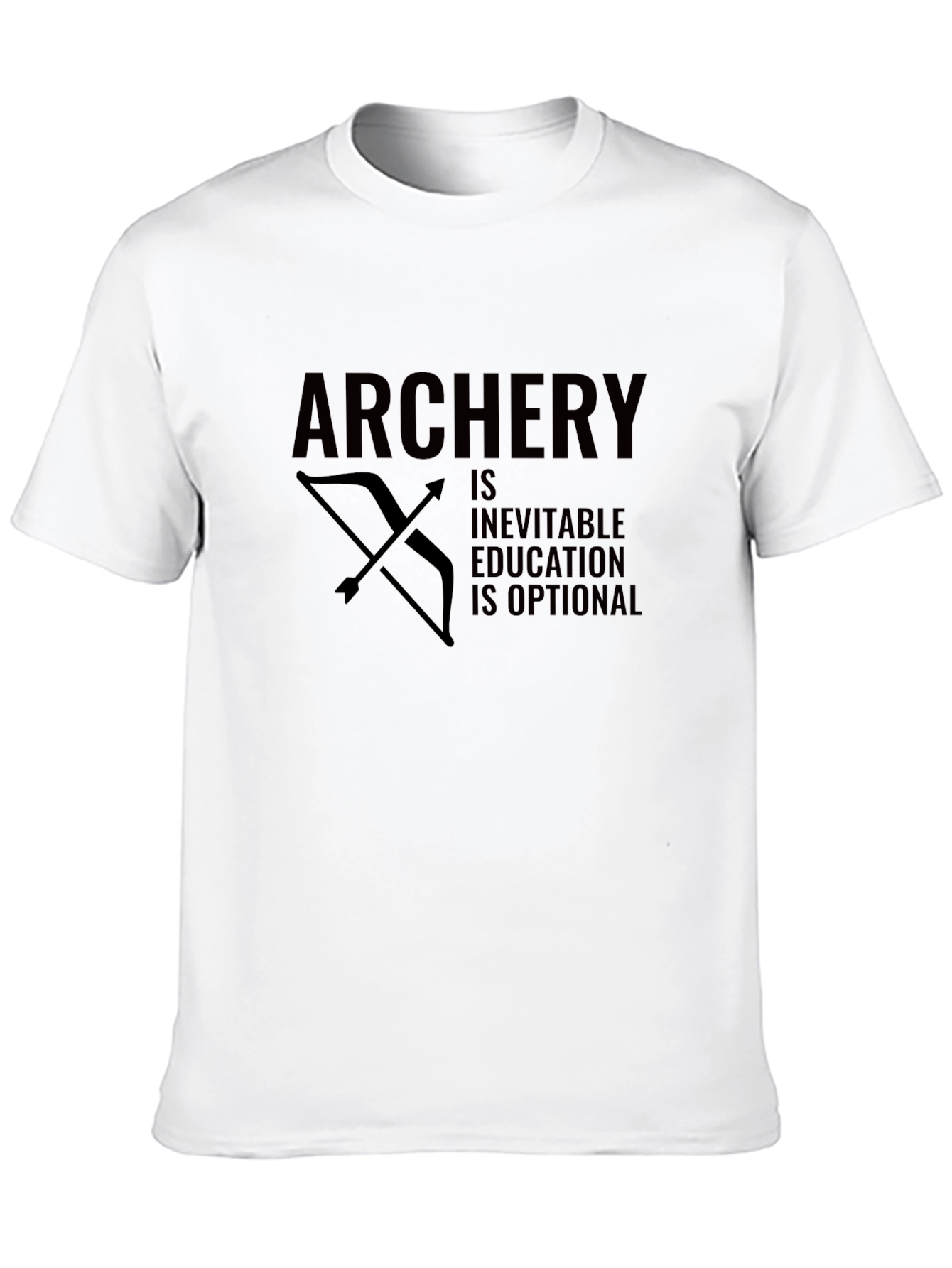 Black Archery Inevitable Education Optional Funny Bow Arrow Black T-Shirt view 10