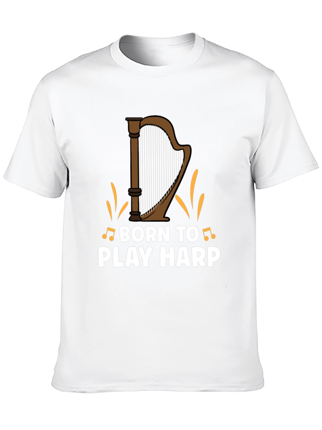 Black Born to Play Harp Graphic Tee - Musician's Shirt view 10