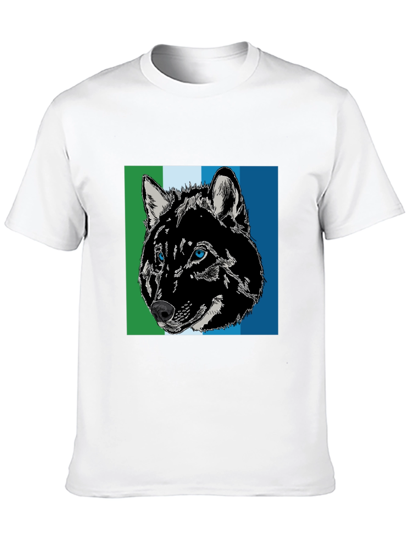 Black Wolf Graphic Print Black T-Shirt view 10