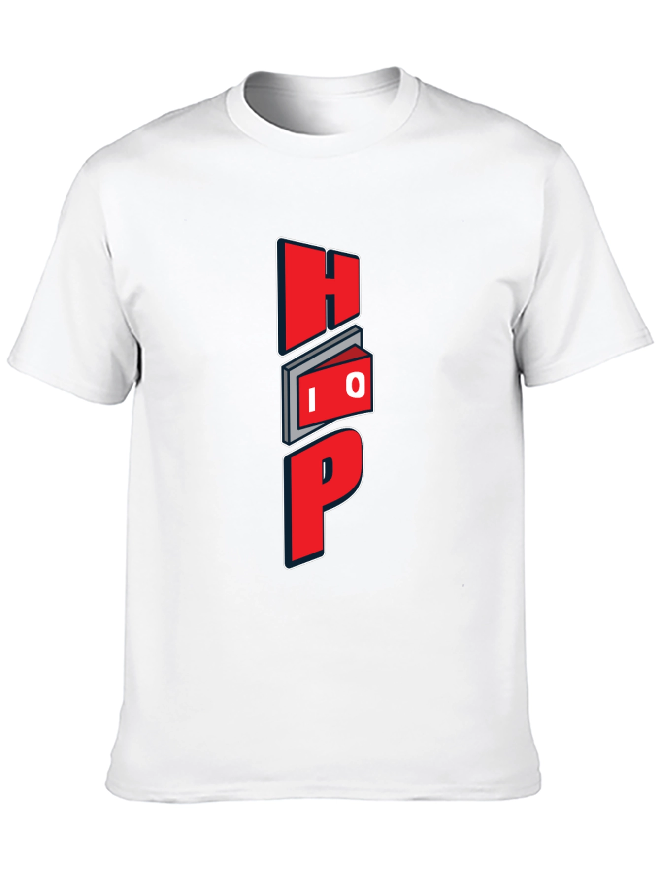 Black Unique Graphic Black T-Shirt - Red "HOP" Design view 10