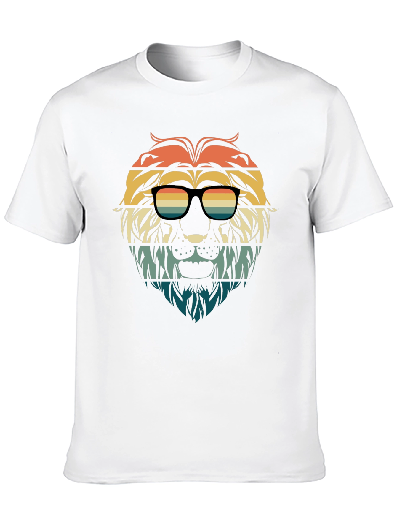 Black Retro Lion Graphic Tee - Stylish Animal Design T-Shirt view 10