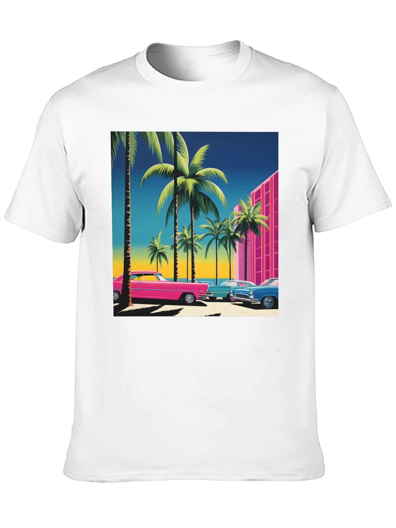 Black Retro Miami Vice Style T-Shirt view 10