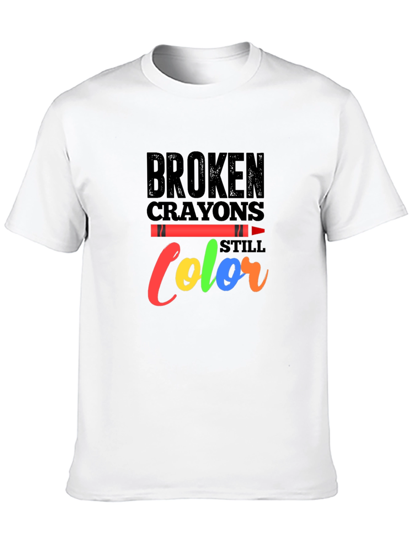 Black Broken Crayons Still Color Graphic Tee - Motivational Shirt view 10