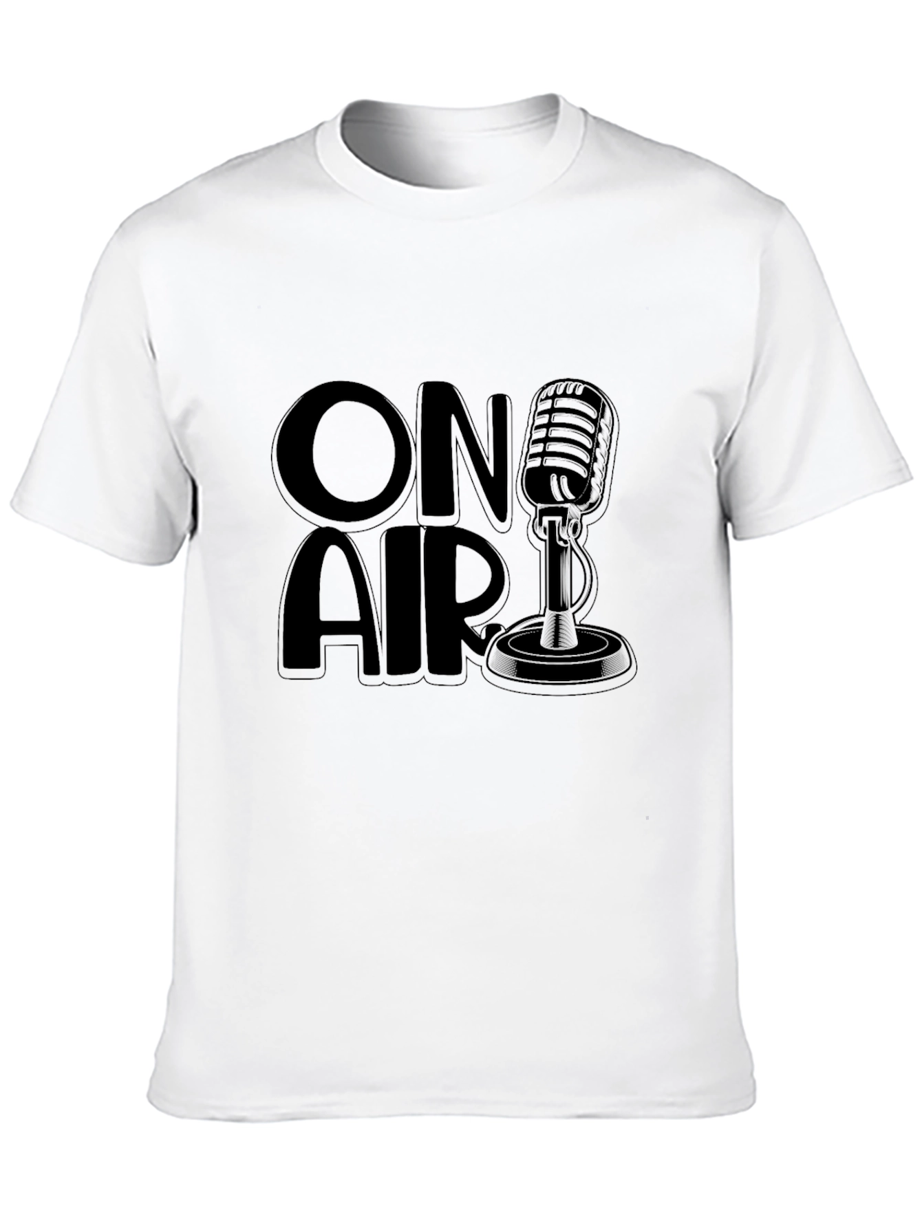 Black On Air Microphone Graphic Tee - Black view 10
