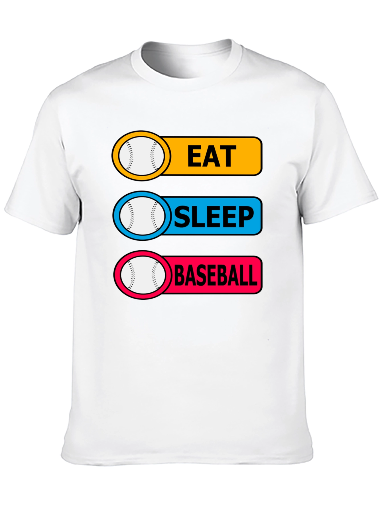 Black Eat Sleep Baseball T-Shirt Funny Sports Tee view 10