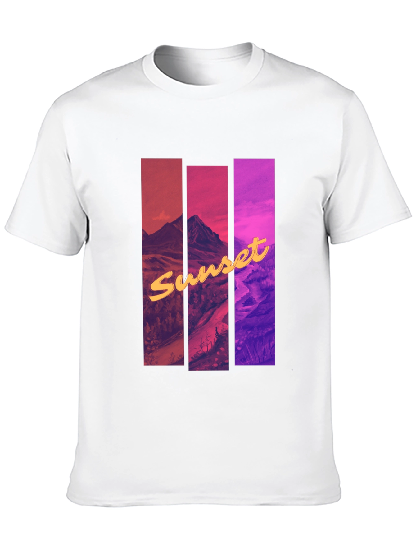 Black Sunset Mountain Graphic Tee - Black Cotton Blend view 10