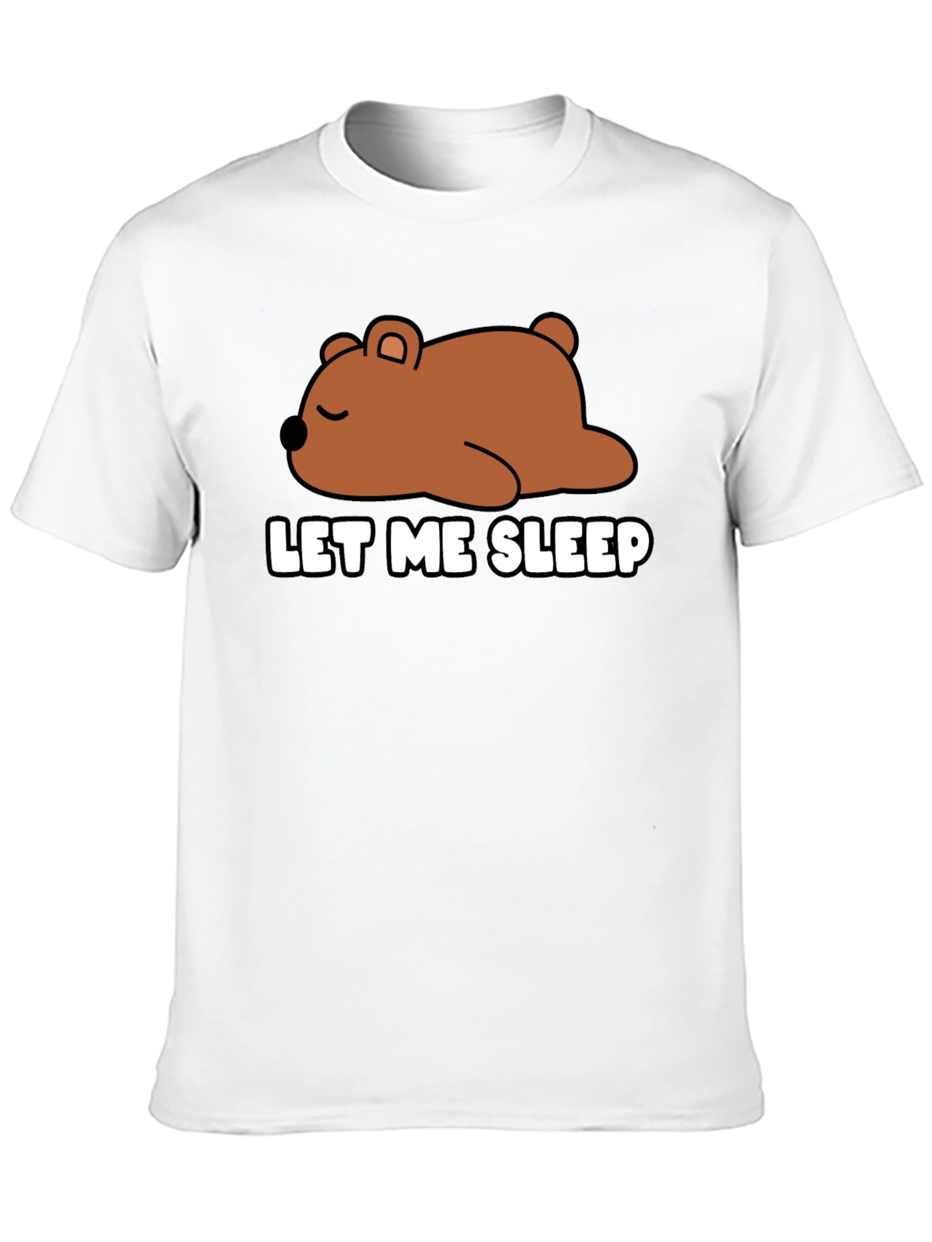Black Let Me Sleep Bear Graphic T-Shirt - Unisex view 10