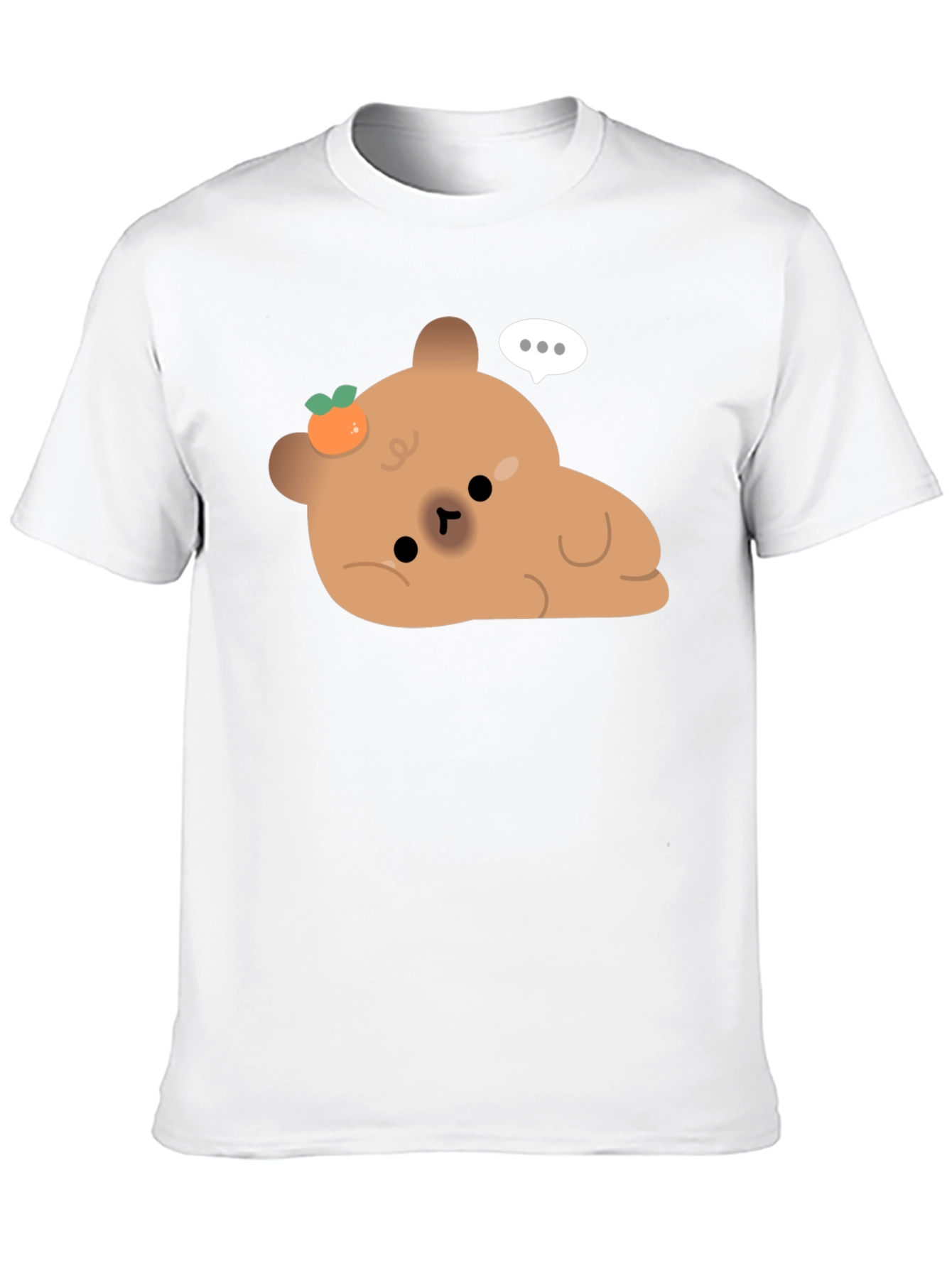 Black Cute Bear with Tangerine T-Shirt view 10