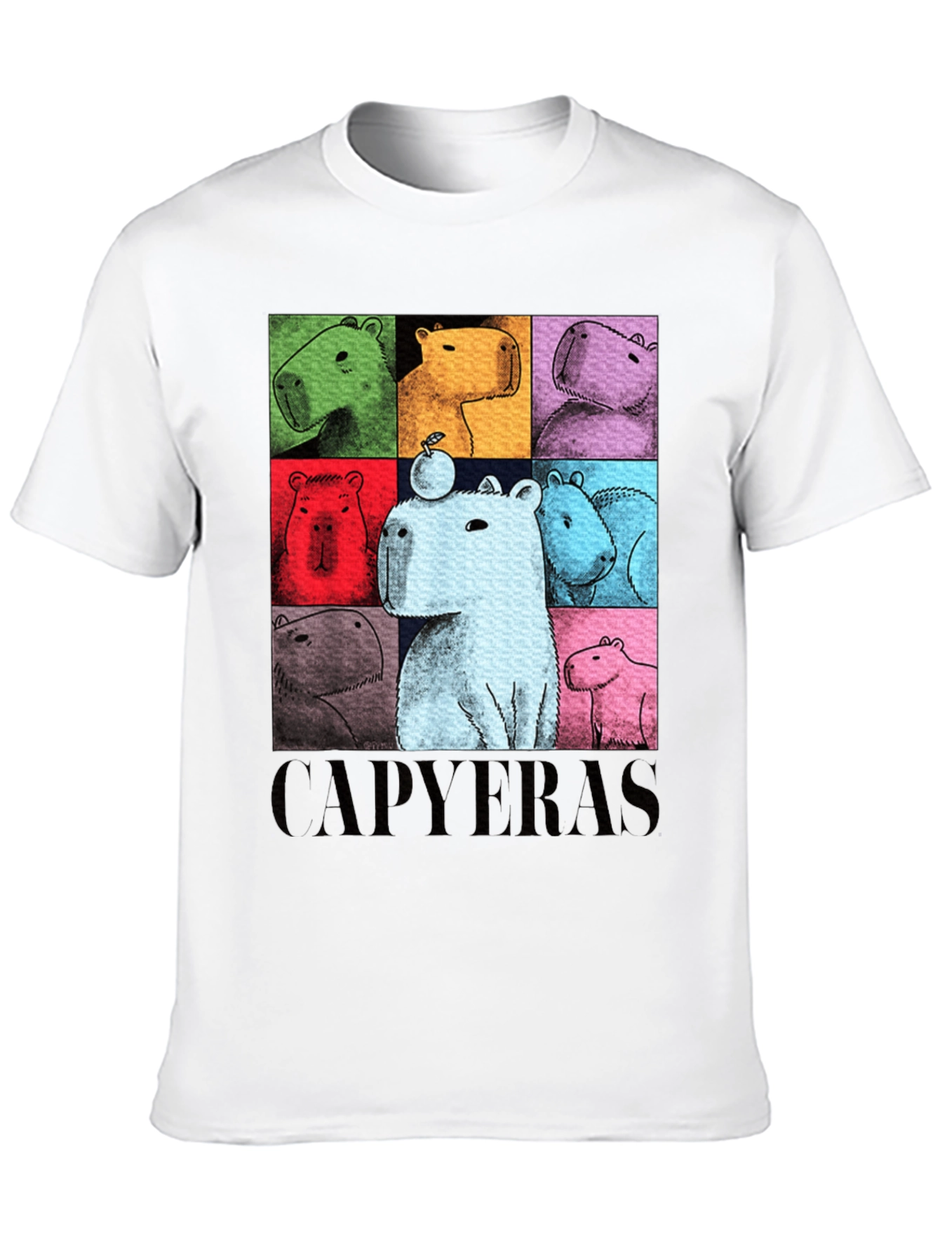Black Capybara Pop Art Graphic Tee view 10