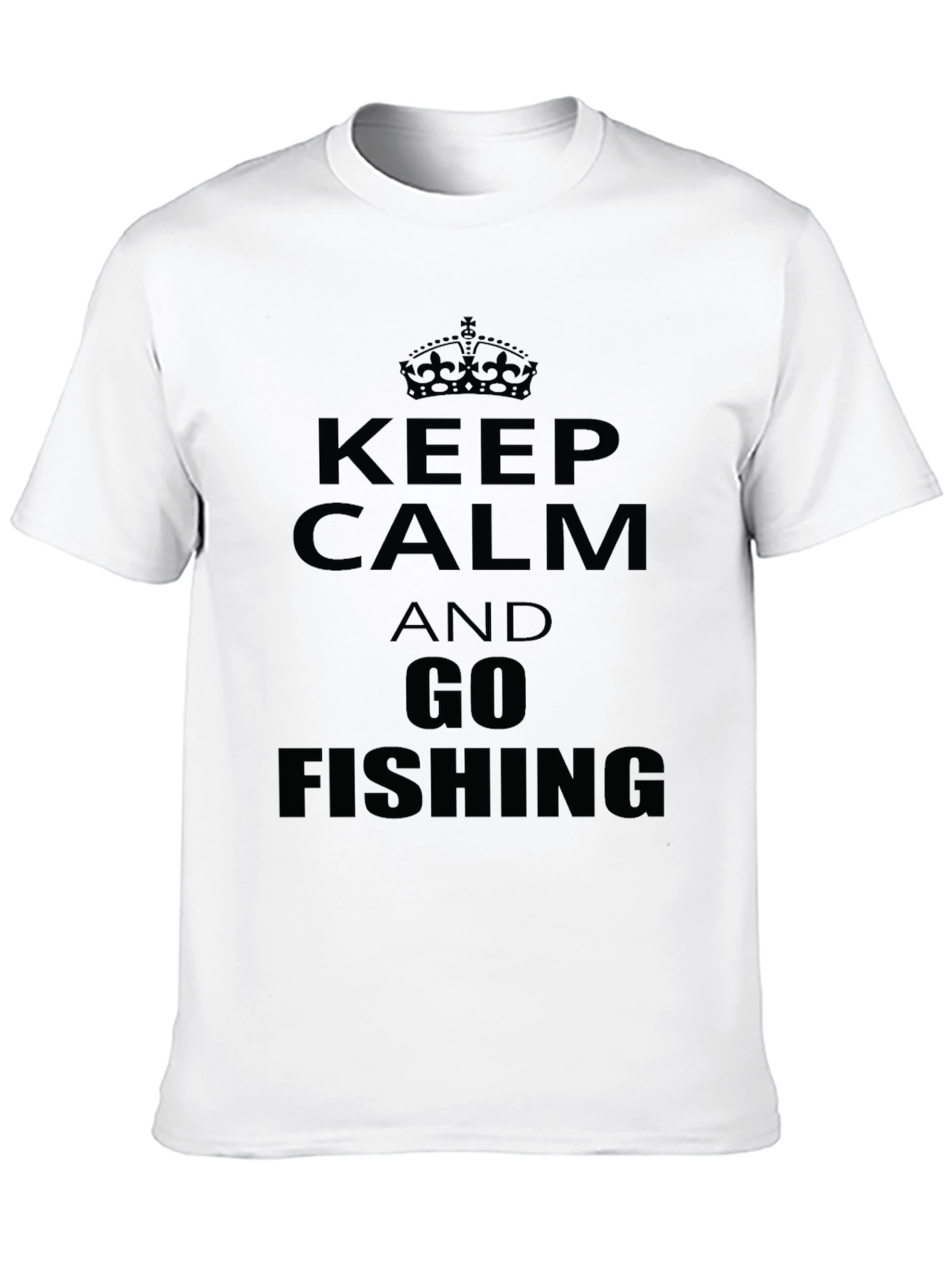 Black Keep Calm & Go Fishing Graphic T-Shirt view 10