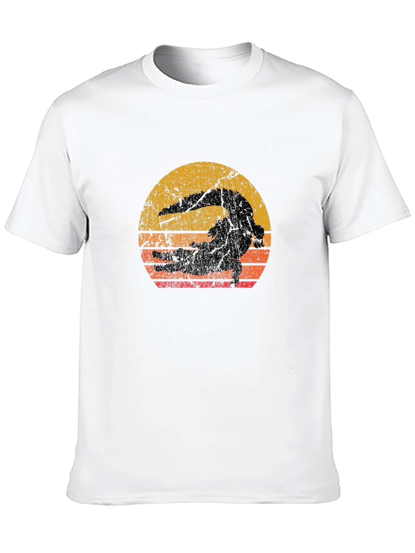 Black Vintage Alligator Sunset Graphic Tee - Black view 10