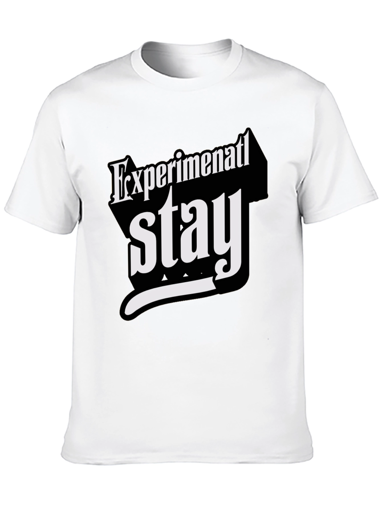Black Experimental Stay T-Shirt - Bold Graphic Tee view 10