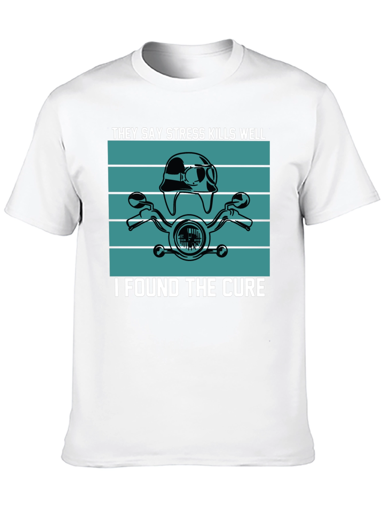 Black Stress Kills Cure Motorcycle T-Shirt view 10