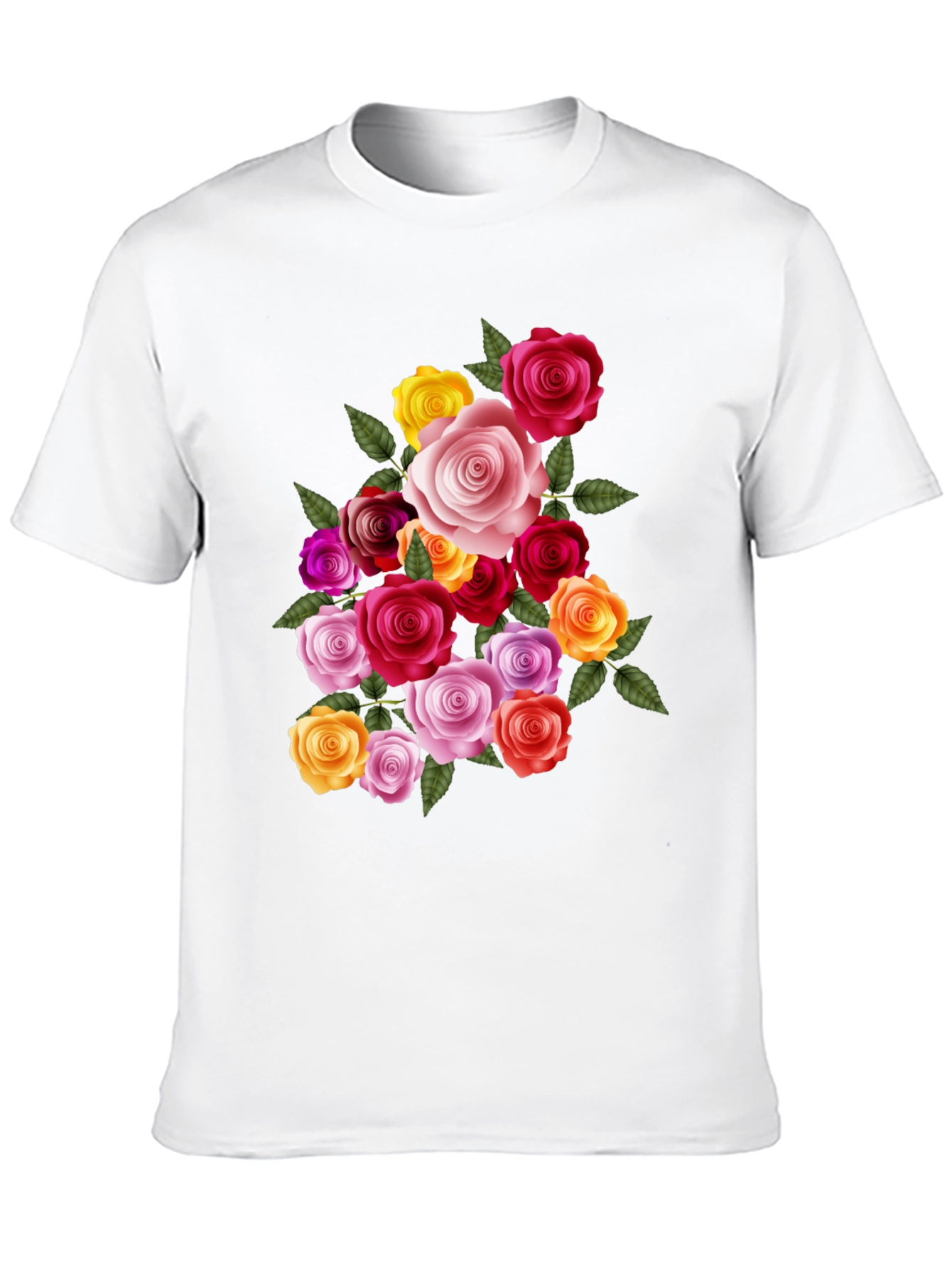 Black Floral Rose Bouquet Graphic Tee - Black view 10
