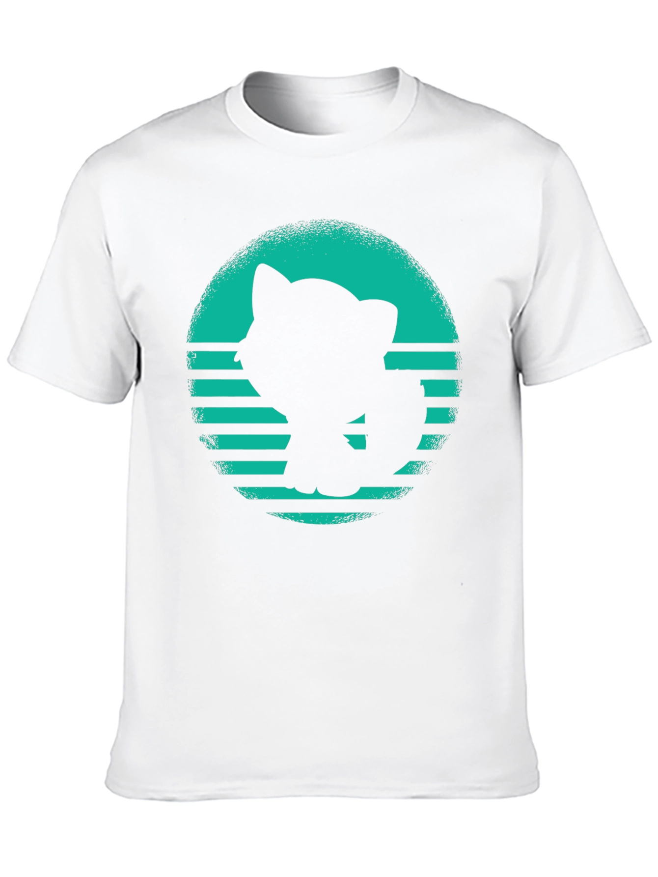 Black Retro Cat Silhouette Graphic T-Shirt view 10