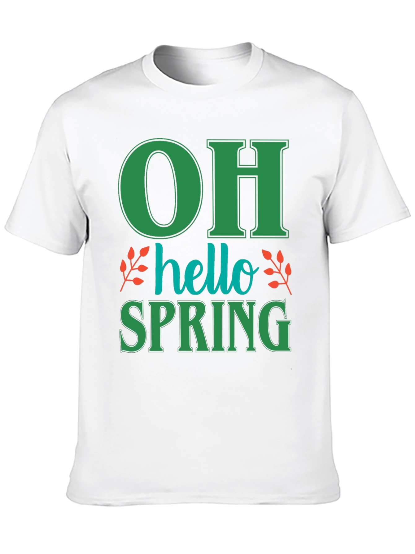 Black Oh Hello Spring T-Shirt - Green Graphic Tee view 10