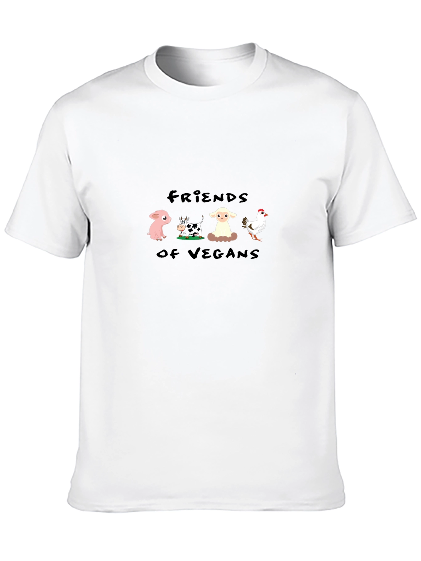 Black Friends of Vegans Black T-Shirt view 10
