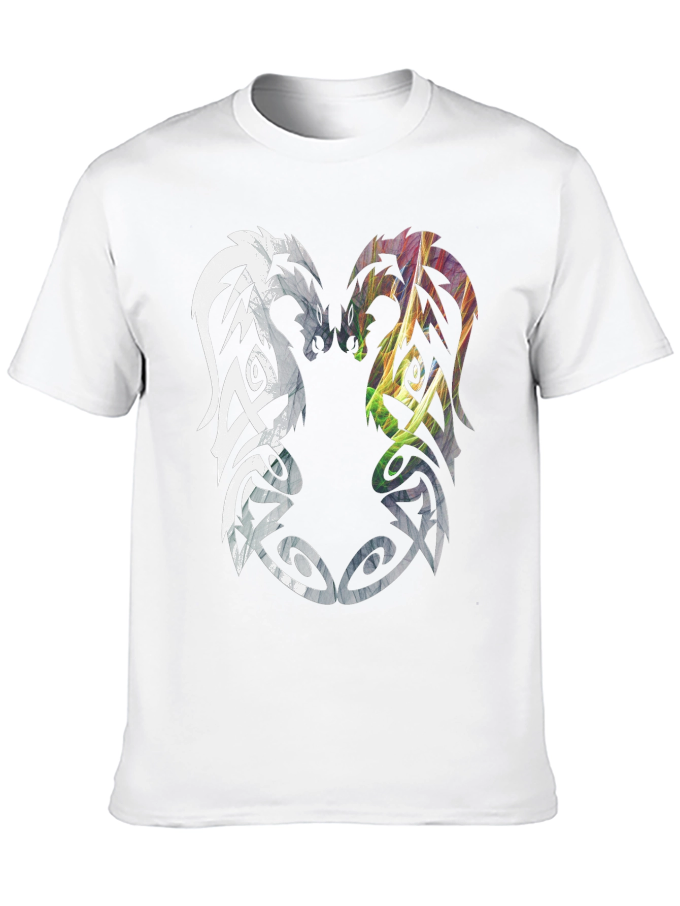 Black Yin Yang Dragon T-Shirt - Men's Black Graphic Tee view 10