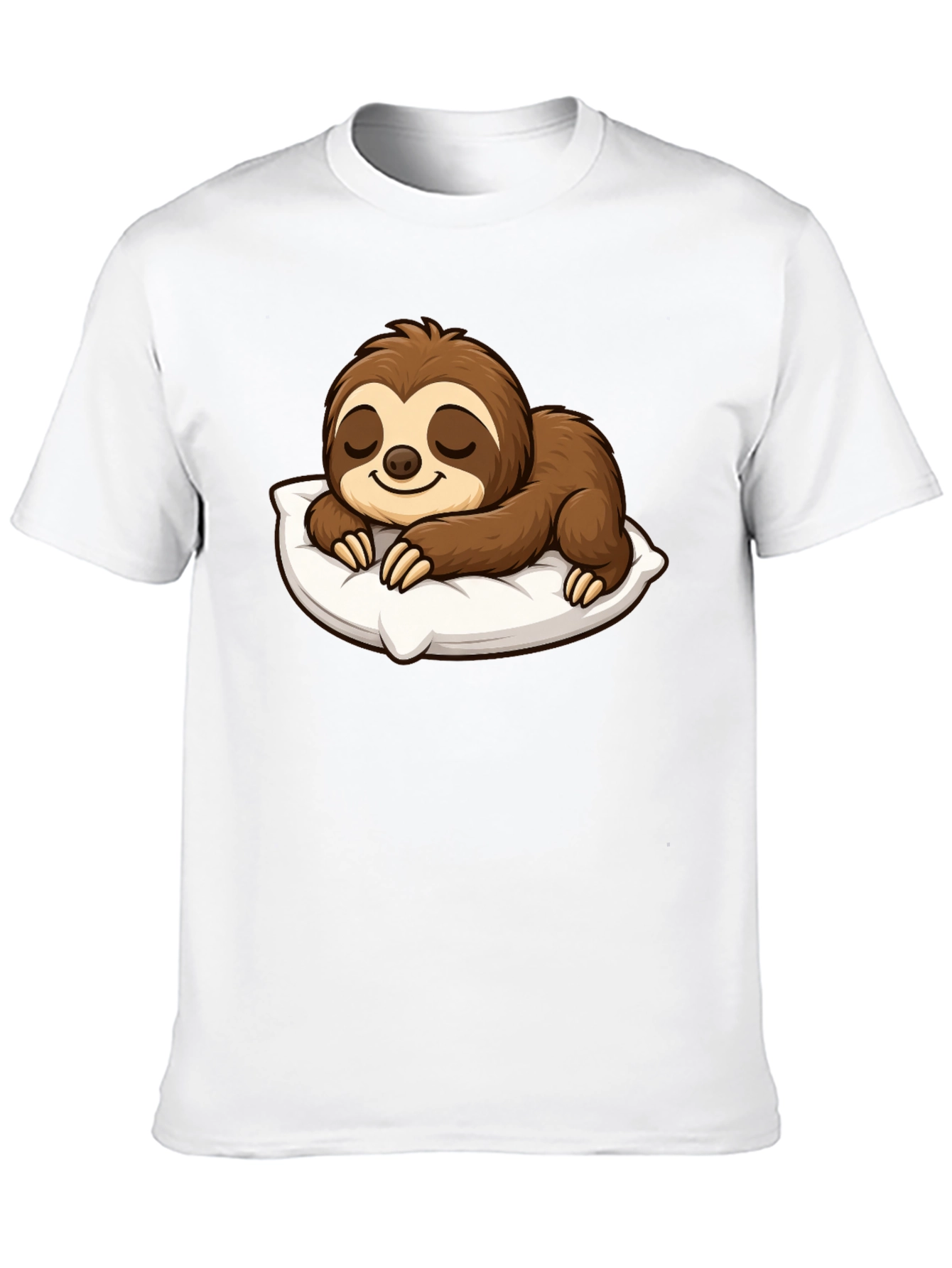 Black Cute Sleeping Sloth Graphic T-Shirt view 10