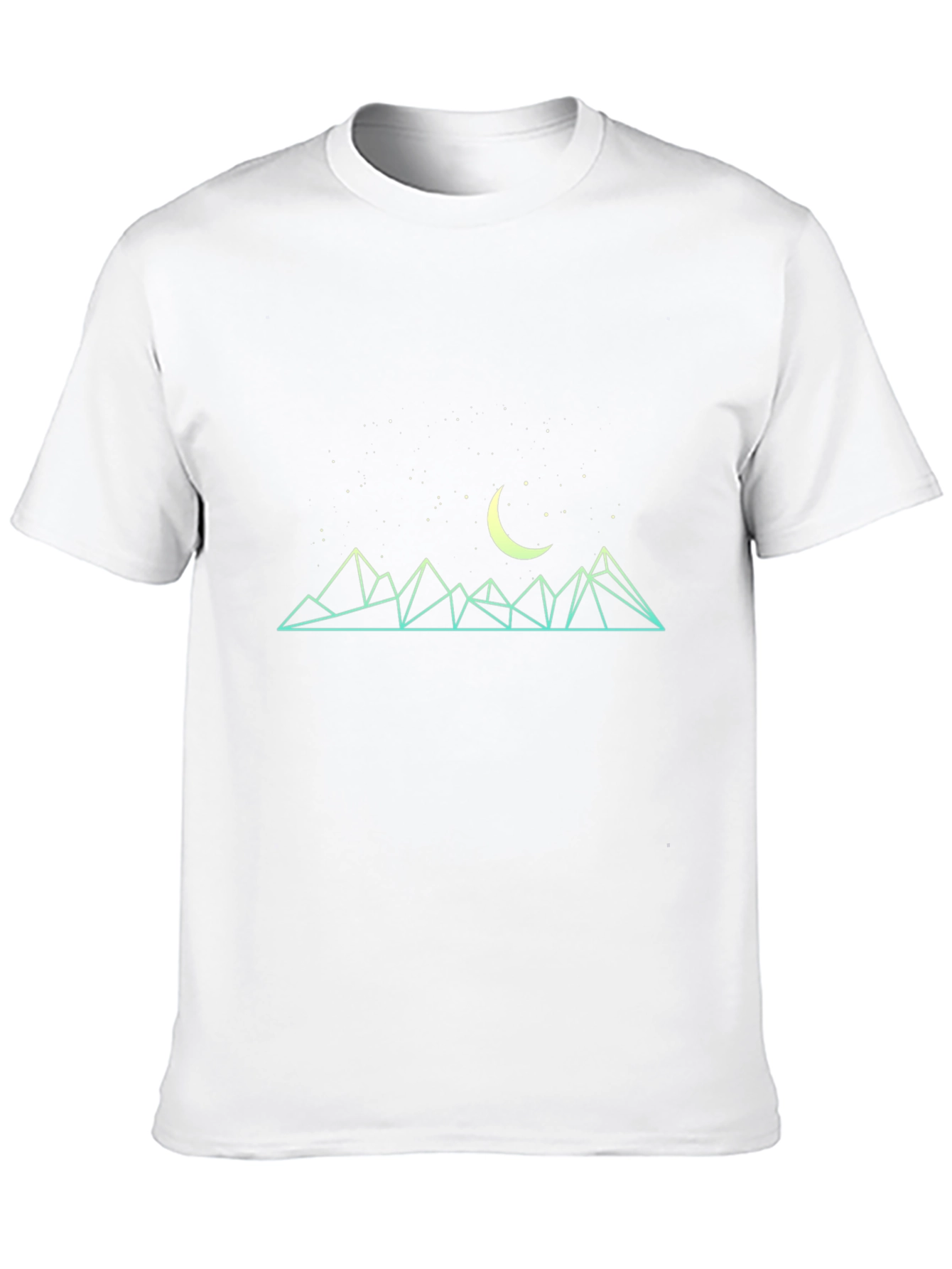 Black Geometric Mountain & Moon Graphic Tee - Black view 10