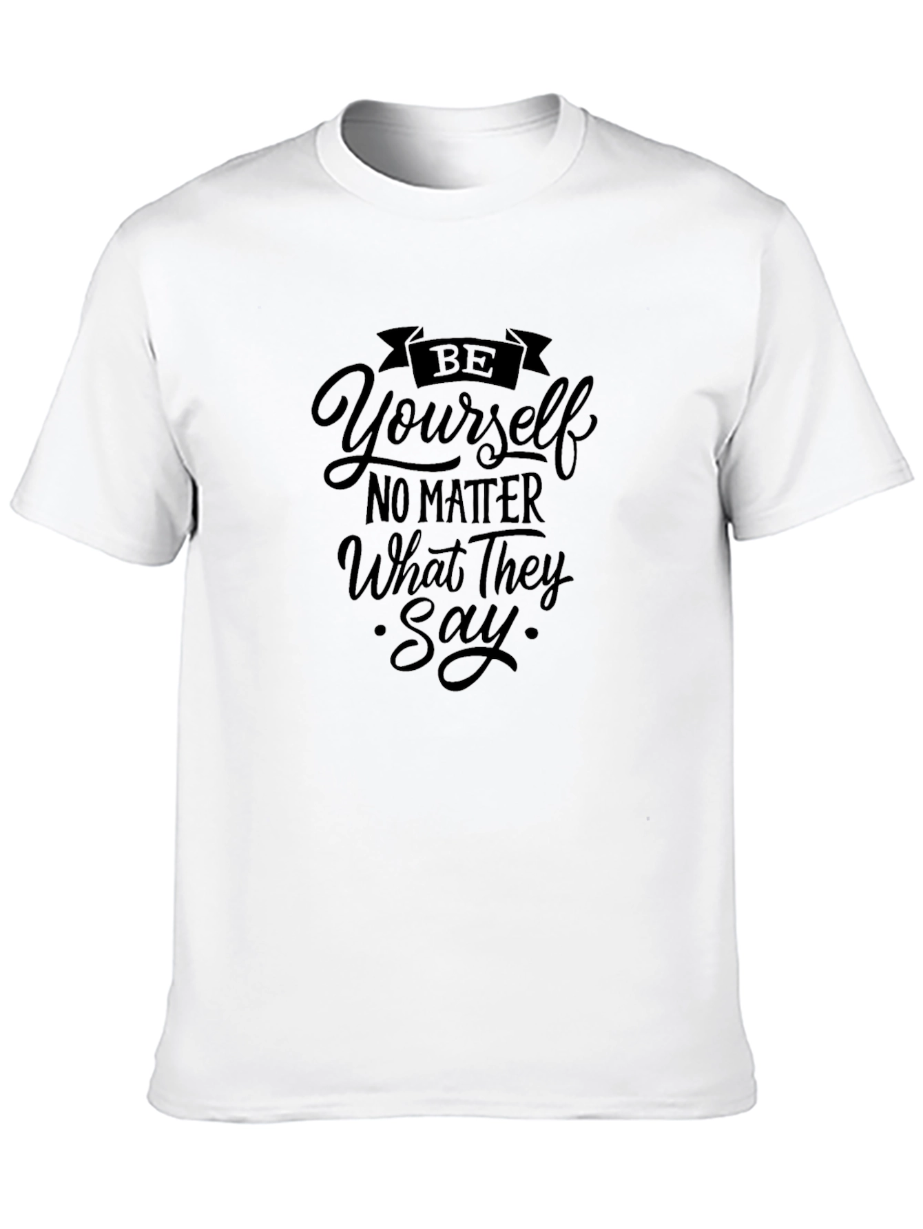 Black Be Yourself Graphic Tee - Black Cotton Blend view 10