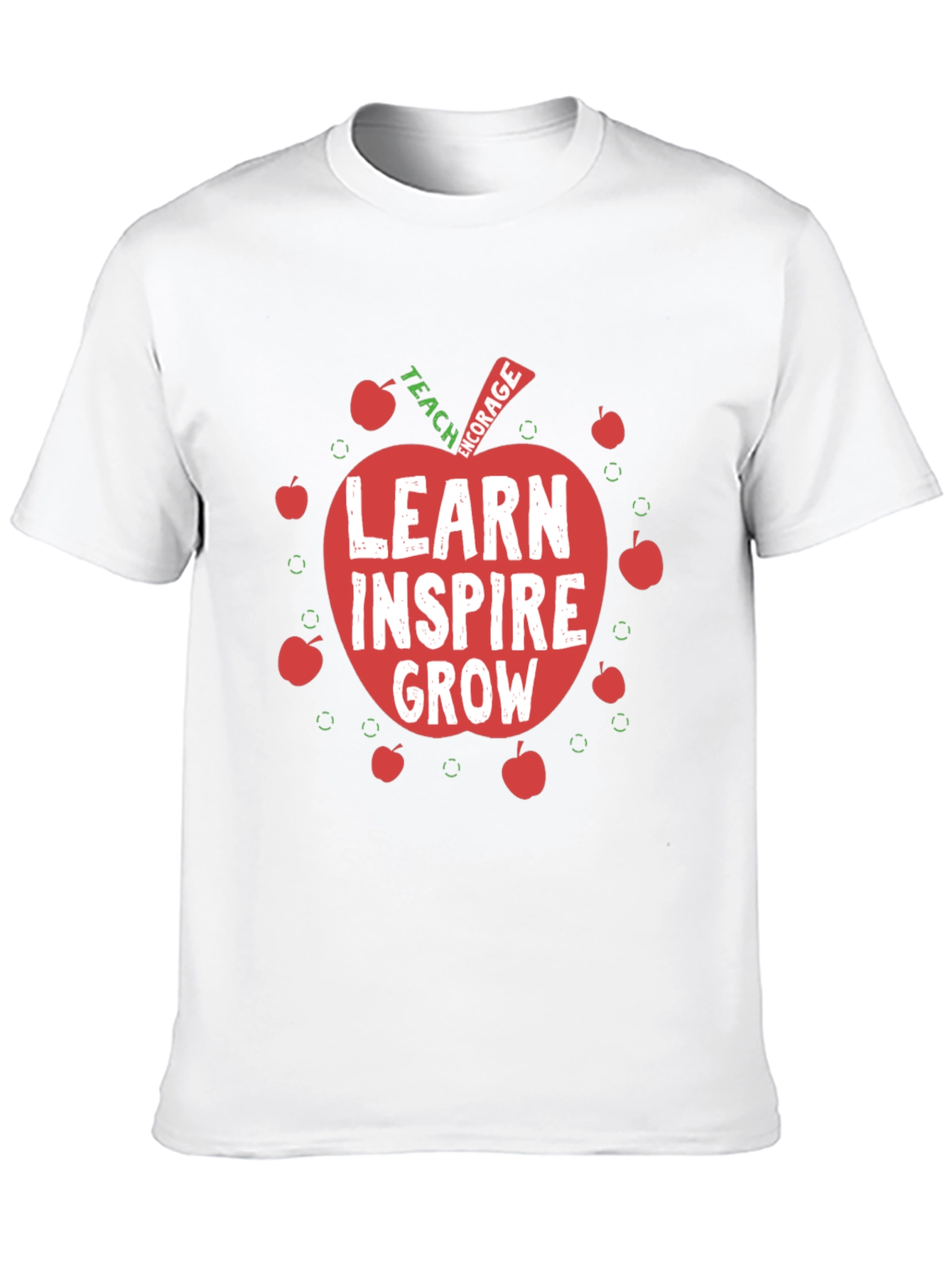 Black Teacher Apple Graphic T-Shirt - Learn Inspire Grow view 10