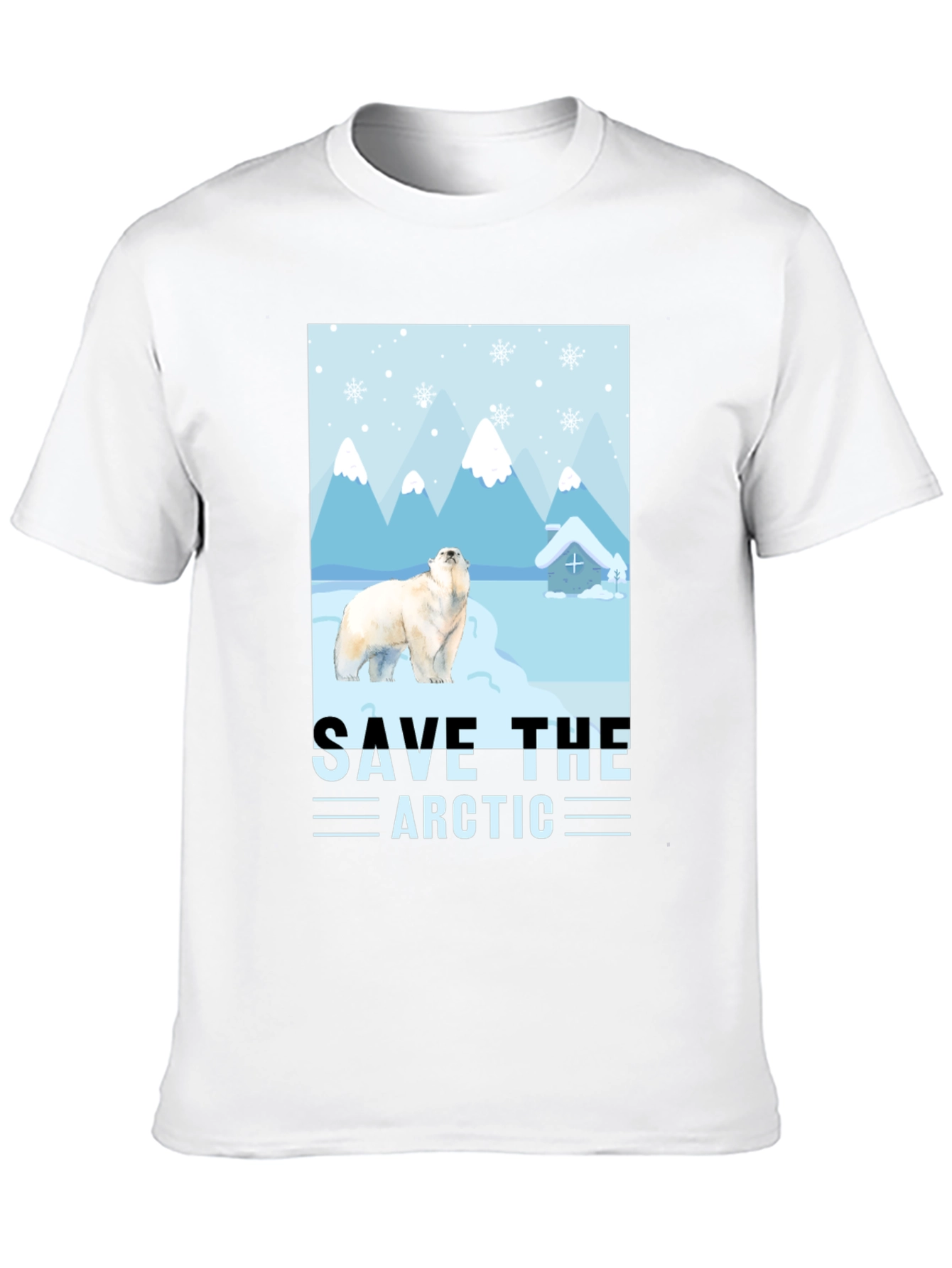 Black Save the Arctic Polar Bear Graphic T-Shirt view 10
