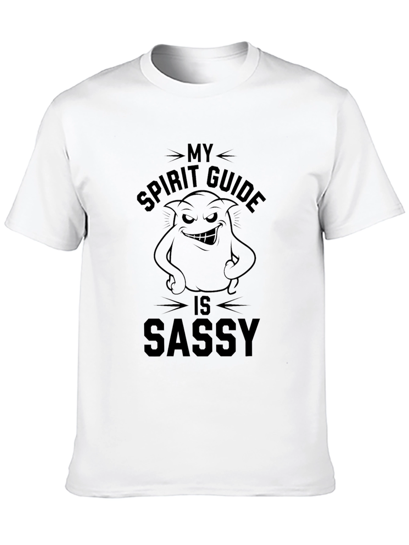 Black Sassy Spirit Guide Graphic Tee - Unisex Black T-Shirt view 10