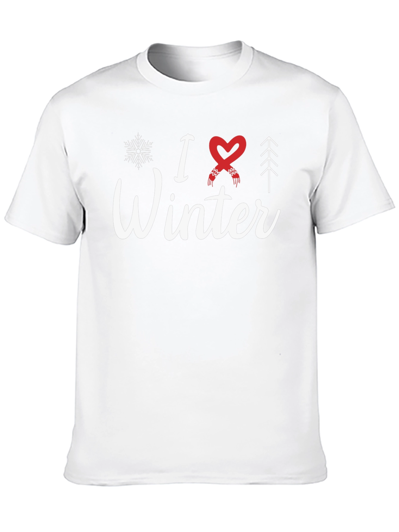 Black I Love Winter Graphic T-Shirt - Holiday Season Apparel view 10