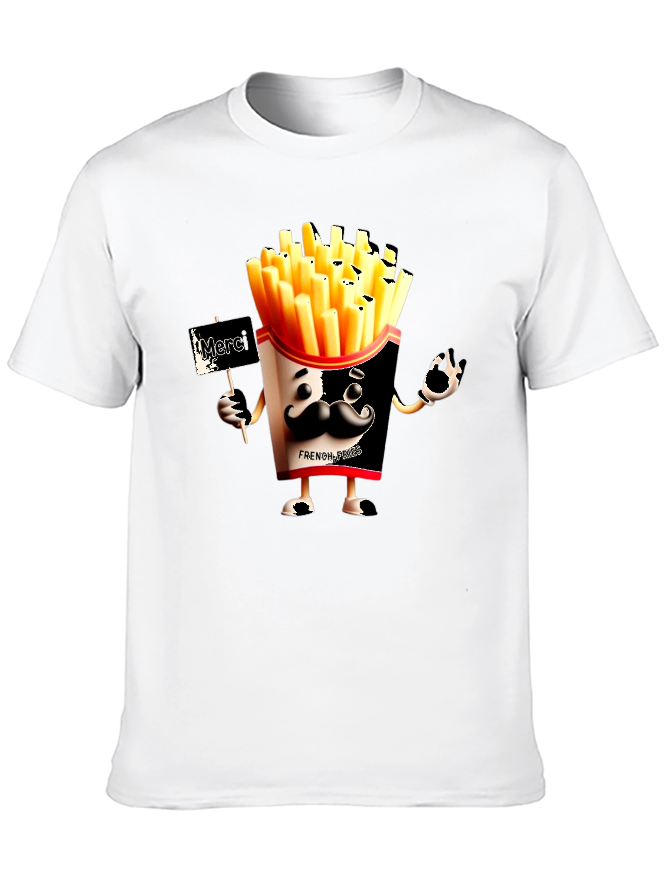 Black Novelty French Fries Graphic Black T-Shirt view 10