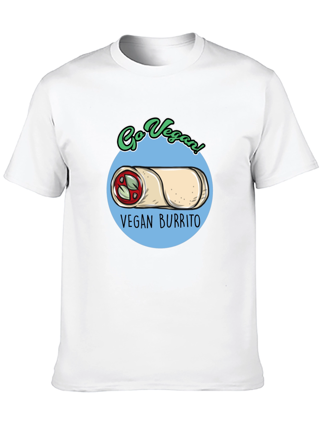 Black Go Vegan! Vegan Burrito T-Shirt view 10