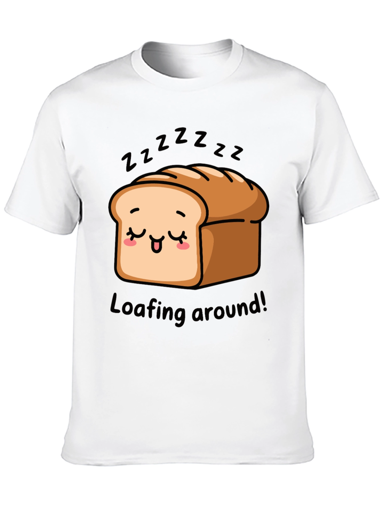 Black Loafing Around Bread Cartoon Black T-Shirt view 10