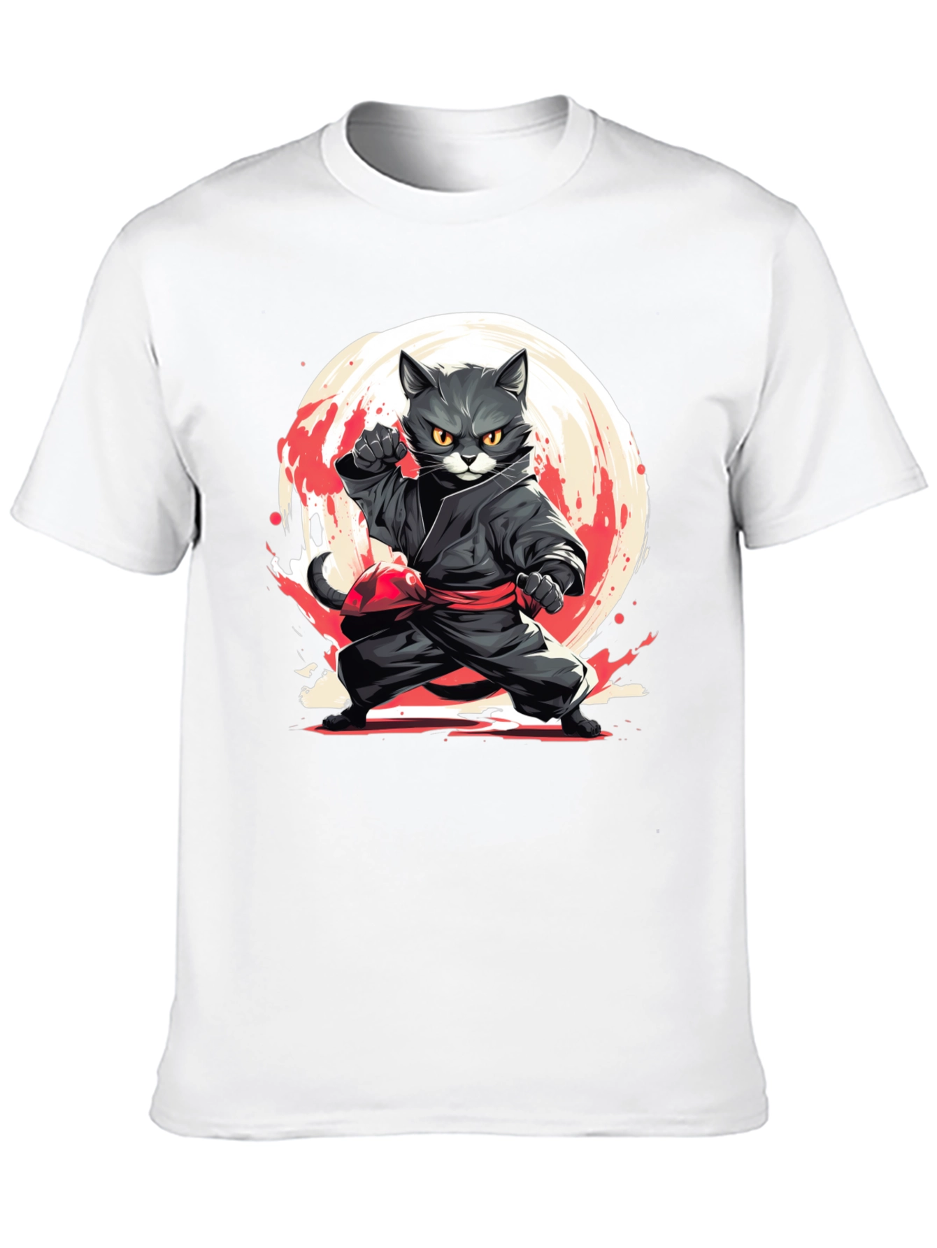 Black Ninja Cat T-Shirt - Martial Arts Kitten Tee view 10