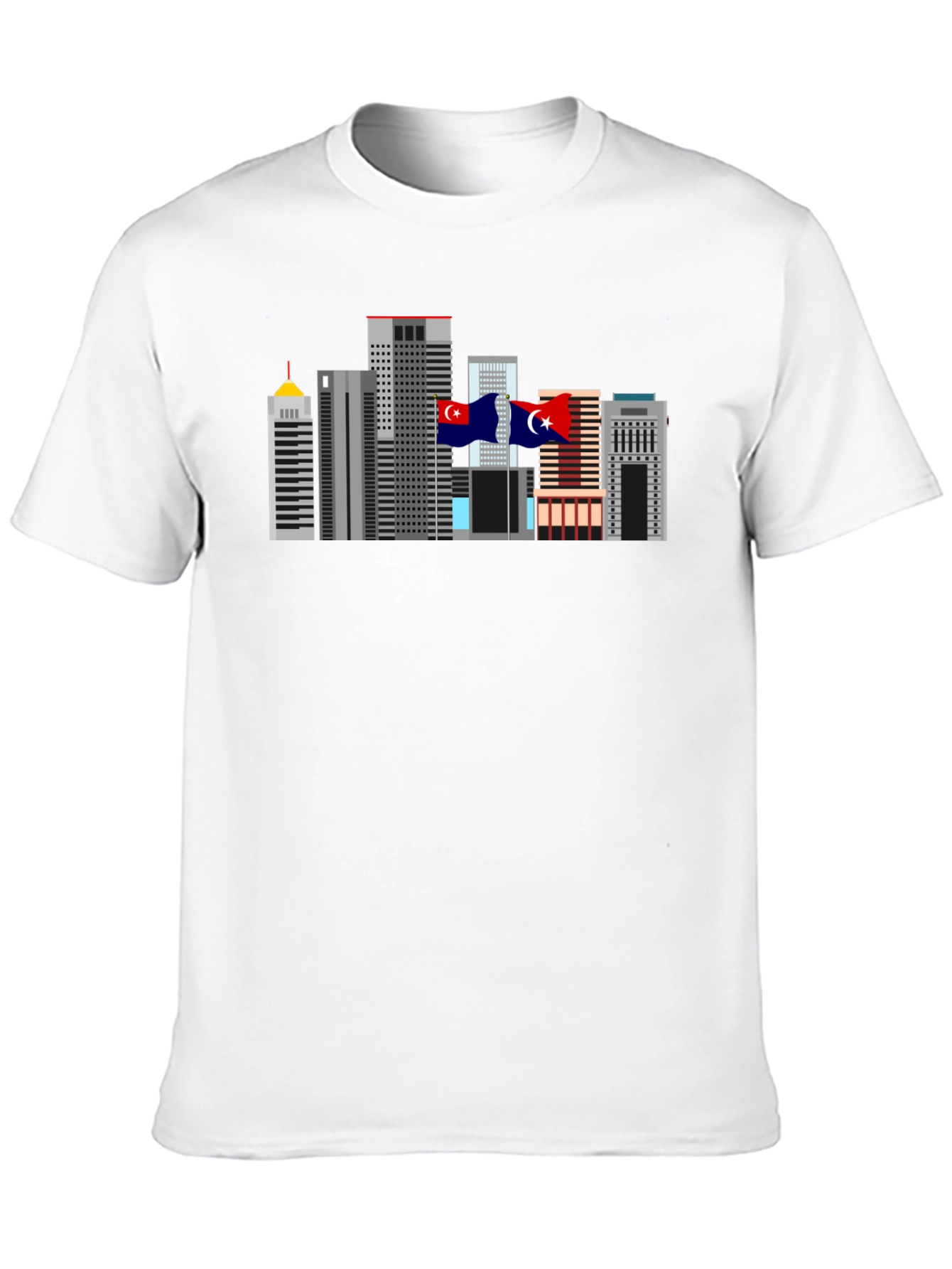 Black City Skyline Graphic Tee - Black Cotton T-Shirt view 10