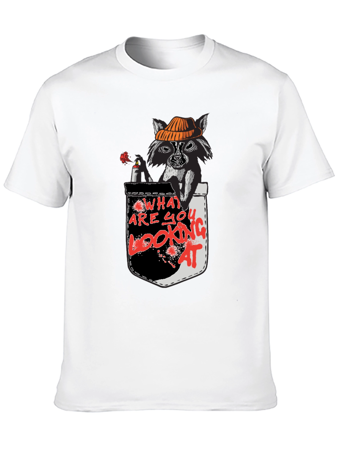 Black Raccoon Pocket T-Shirt - What Are You Looking At? view 10