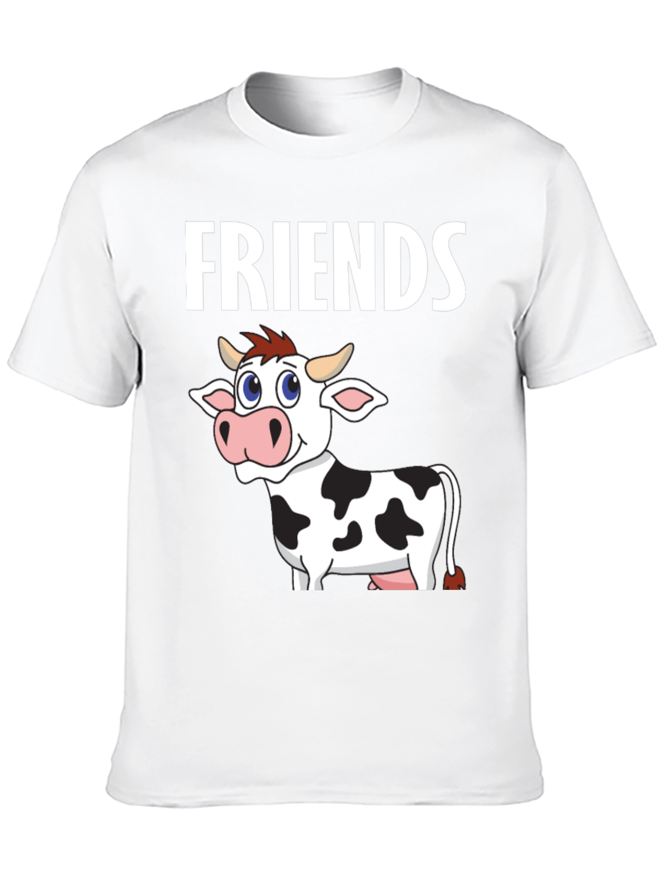 Black Cow Friends Graphic Tee -  Black Crew Neck T-Shirt view 10