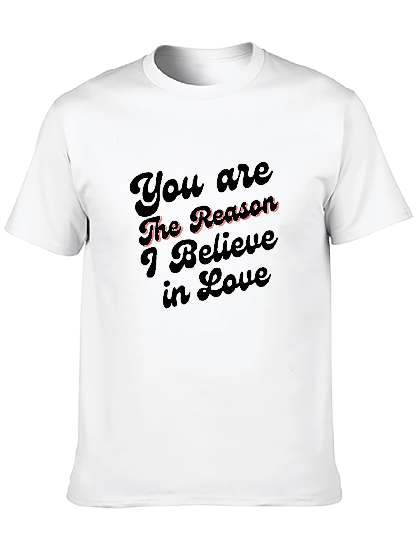 Black Romantic 'Believe in Love' Black Graphic Tee view 10