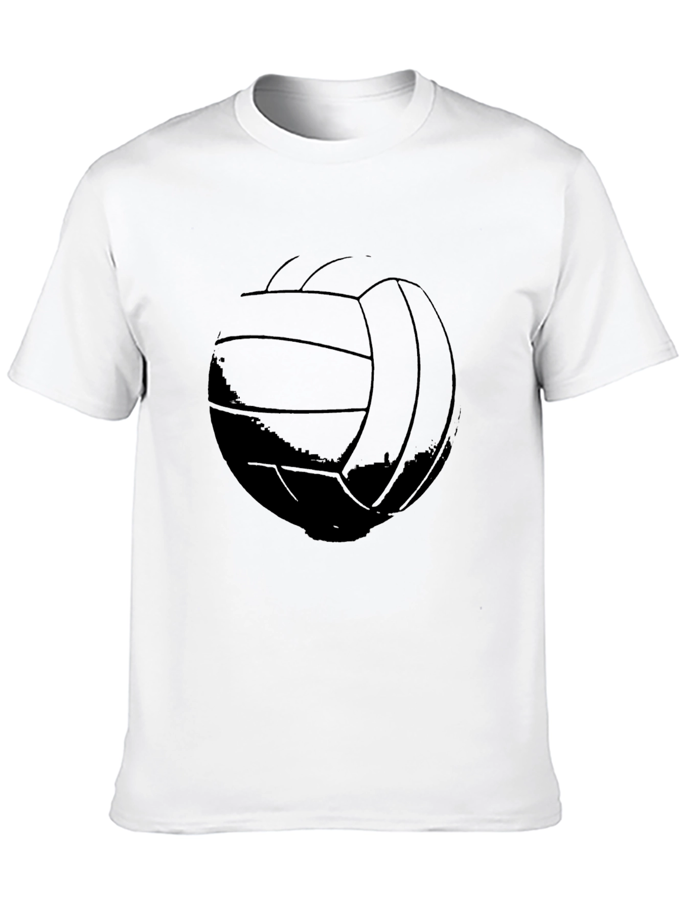 Black Volleyball Graphic Tee - Black Cotton T-Shirt view 10