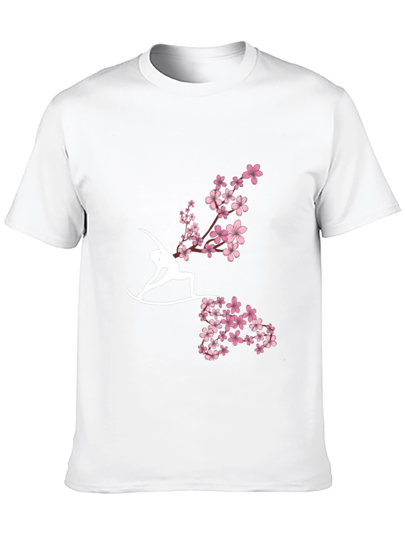 Black Yoga & Cherry Blossom Graphic Tee - Black view 10