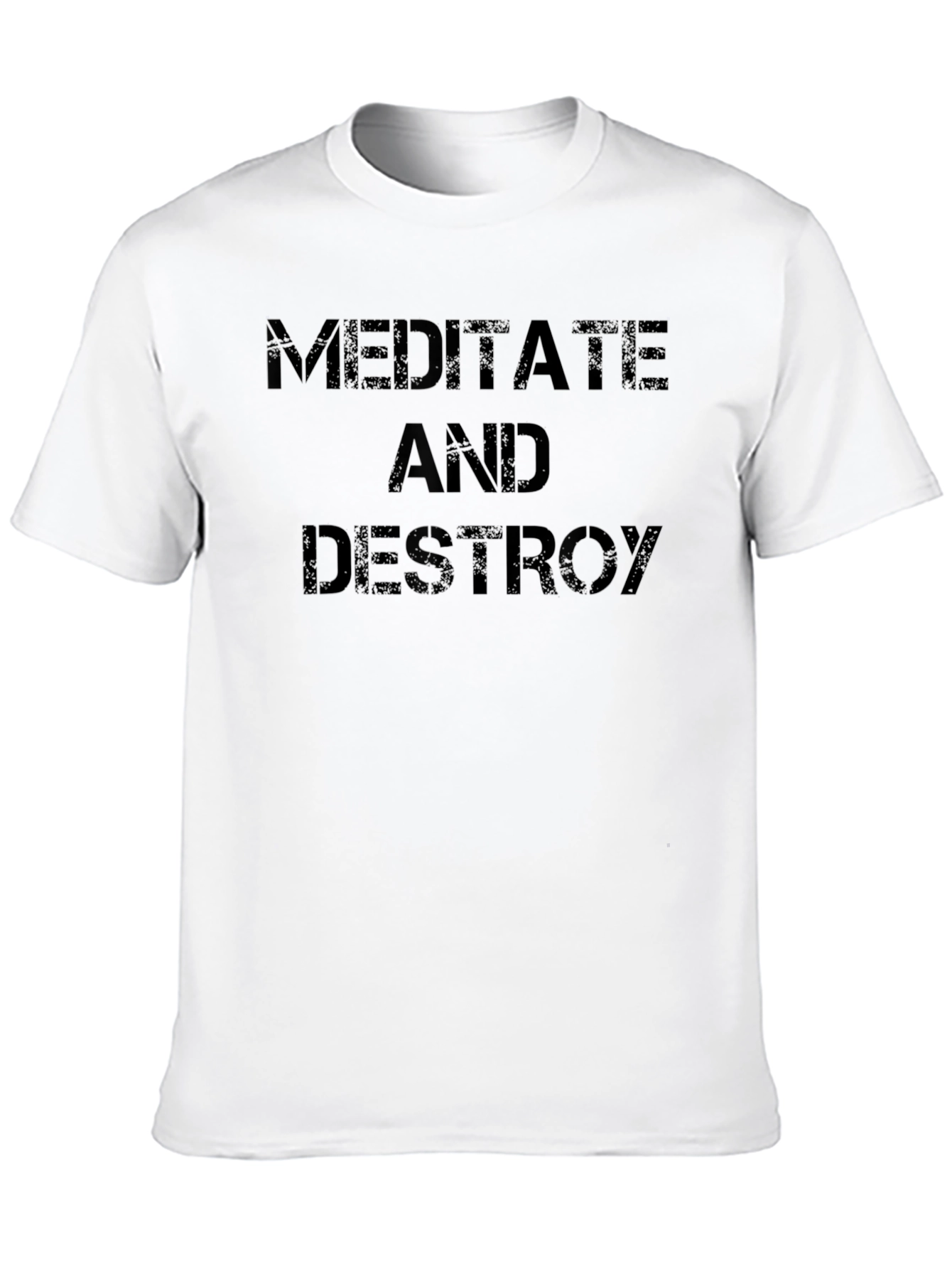 Black Meditate and Destroy Men's Black T-Shirt view 10