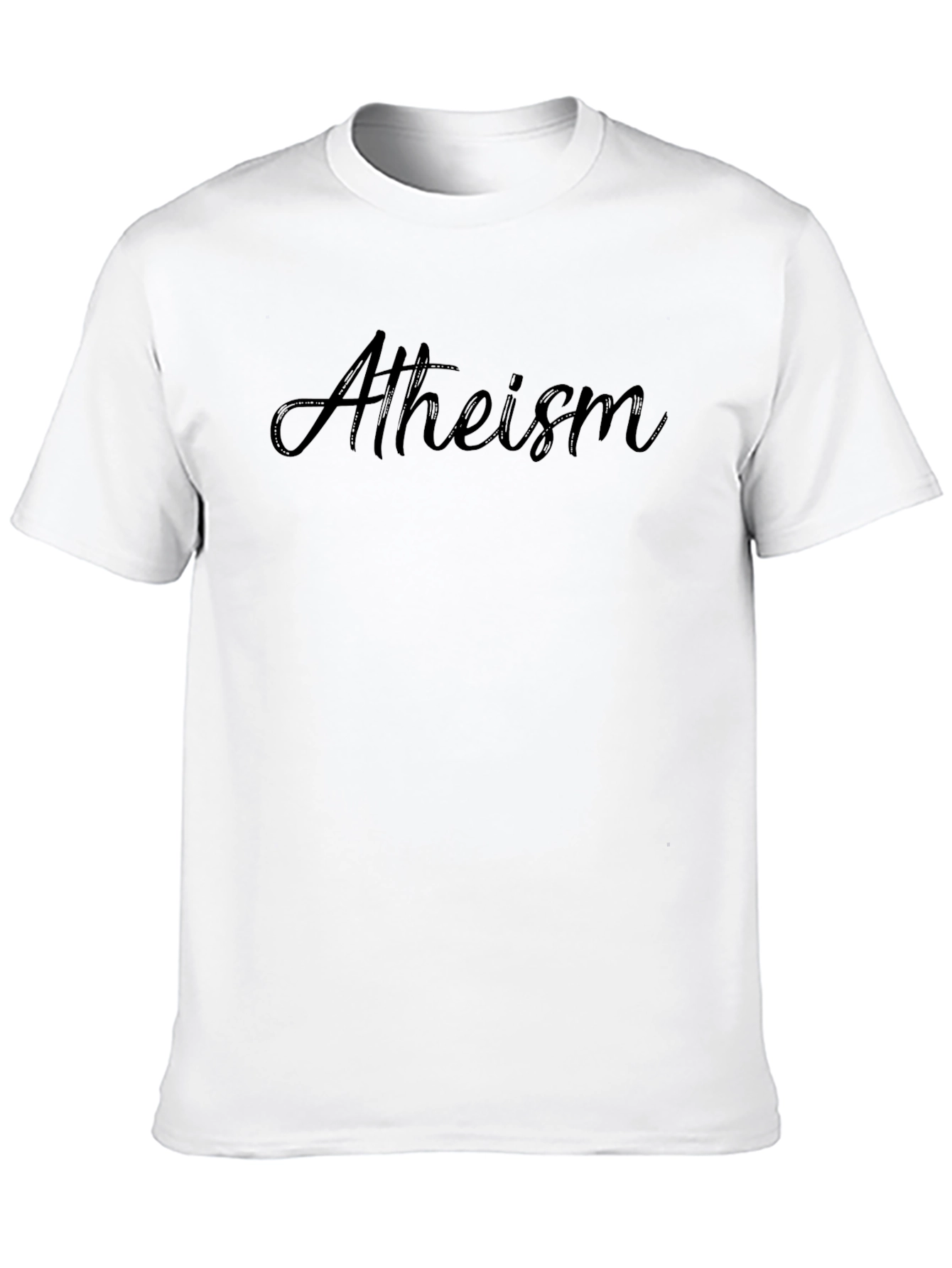 Black Atheism Script Tee - Comfortable Cotton Blend T-Shirt view 10