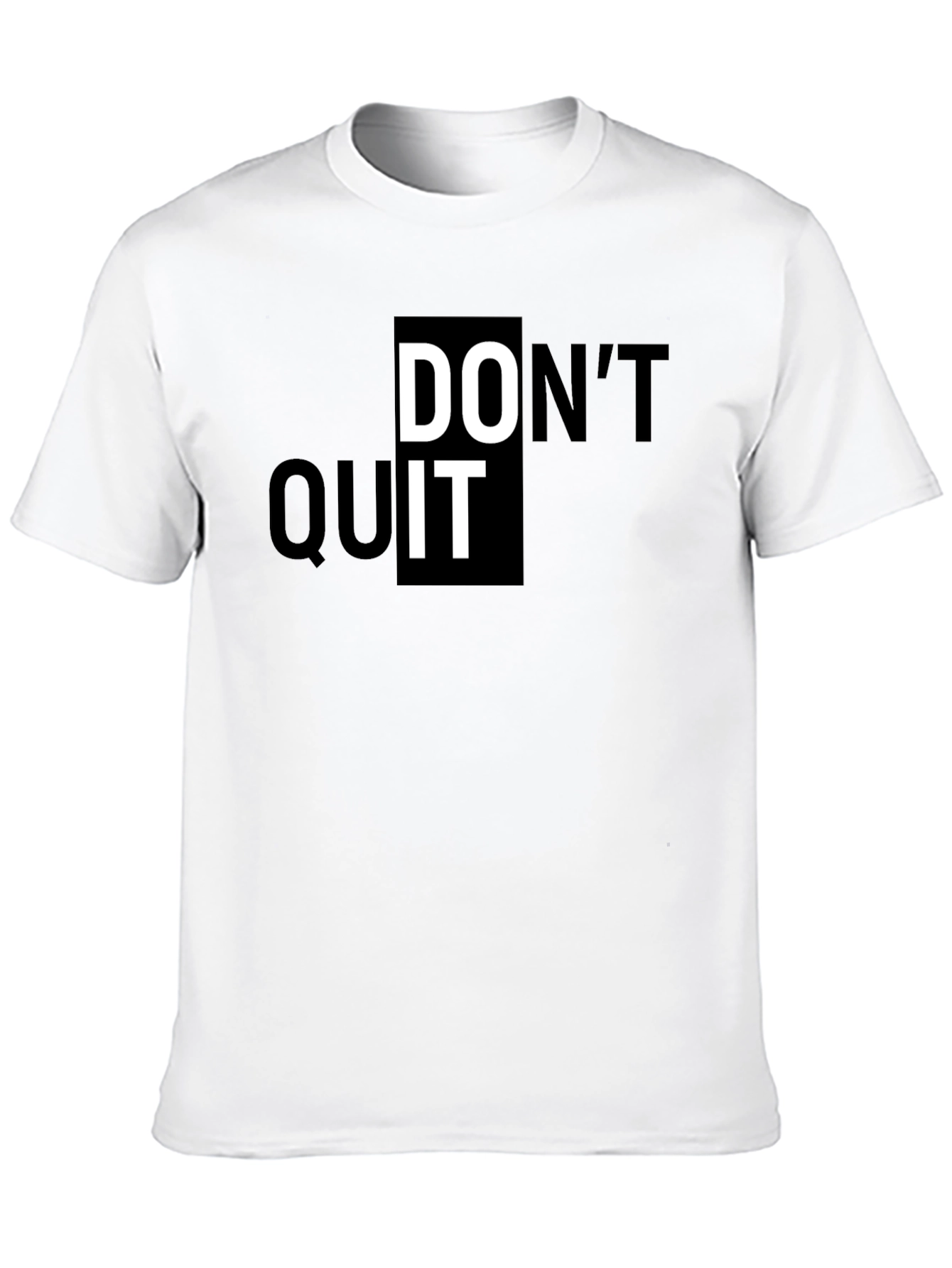 Black Motivational "Don't Quit" Graphic Print Black T-Shirt view 10