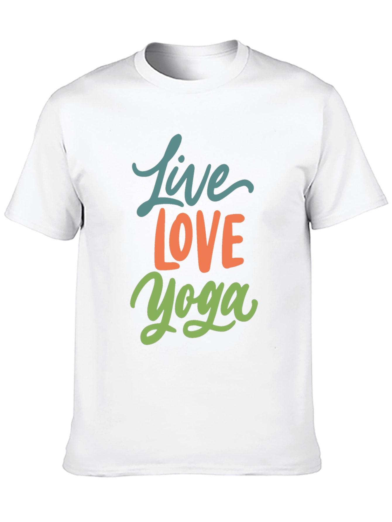 Black Live Love Yoga Graphic Tee - Black Cotton Casual T-Shirt view 10