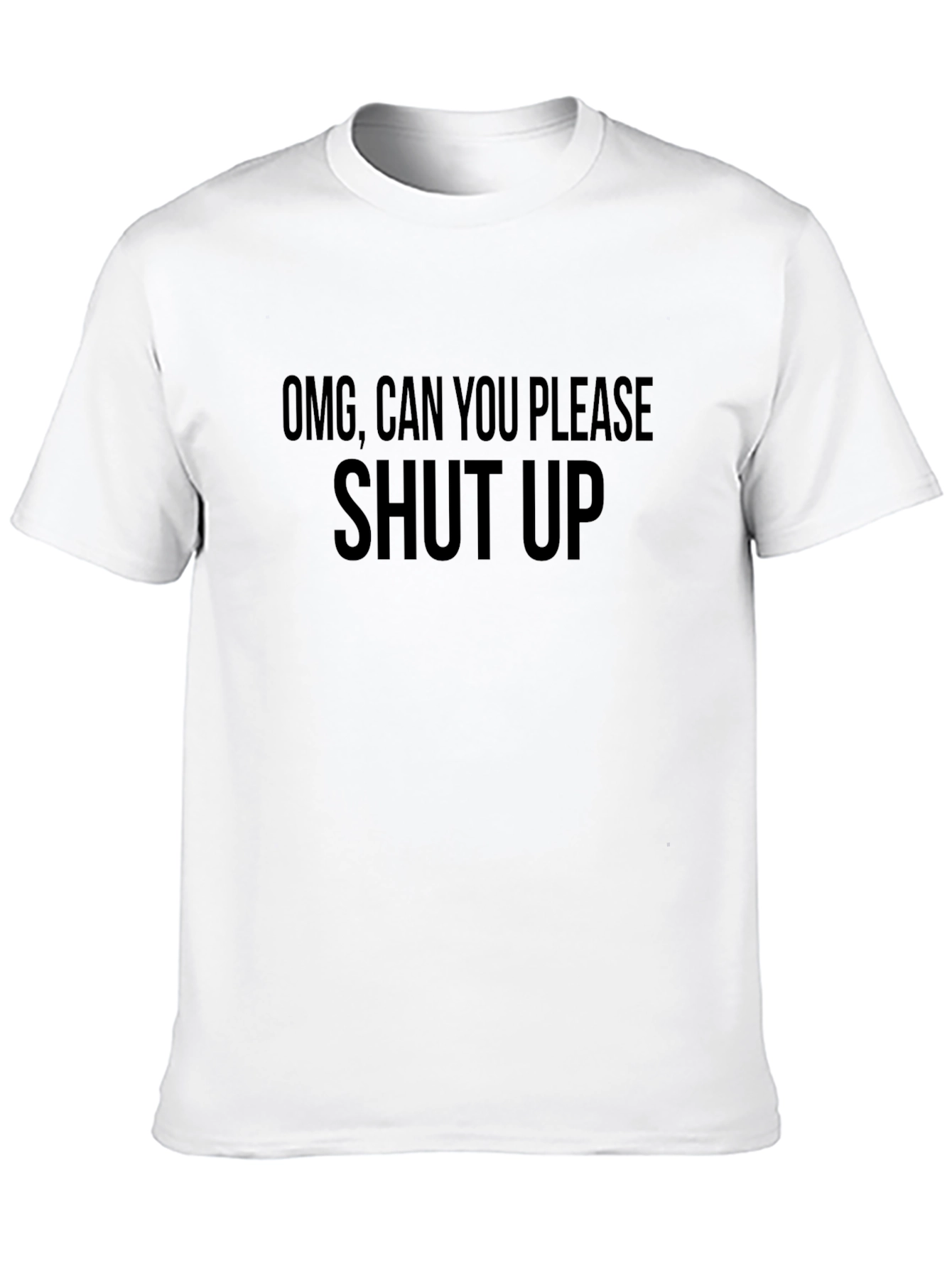 Black OMG Shut Up Graphic T-Shirt - Funny Slogan Tee view 10